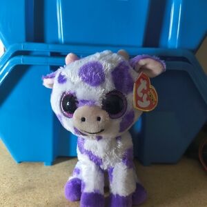 Ty Purple and White Spotted Giraffe Plush